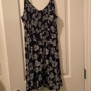Blue palm trees dress